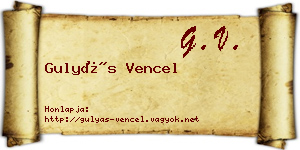 Gulyás Vencel névjegykártya